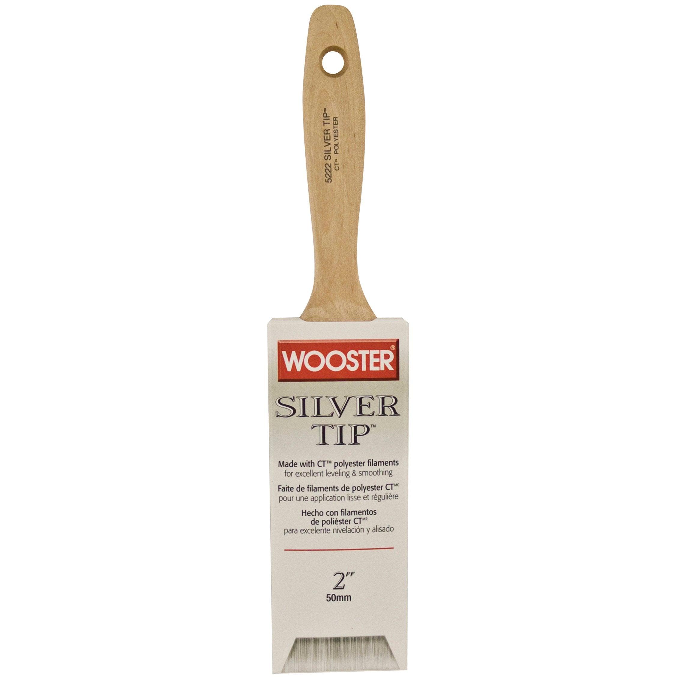 Wooster 5222 Silver Tip CT Polyester Varnish Flat Sash Paint Brush