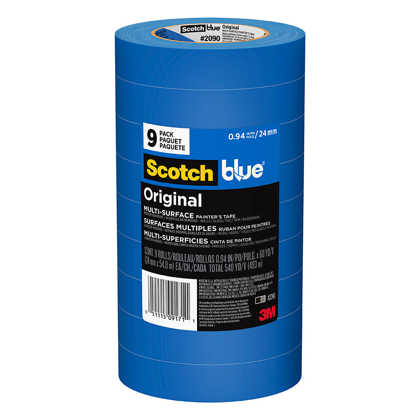Scotch 2090 1" Blue Masking Tape 9pk