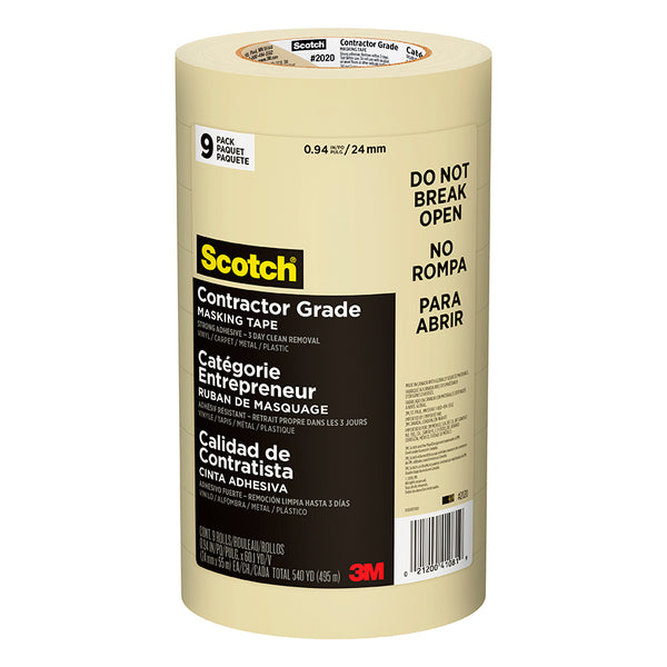 Scotch 2020 1" Tan Masking Tape 9pk