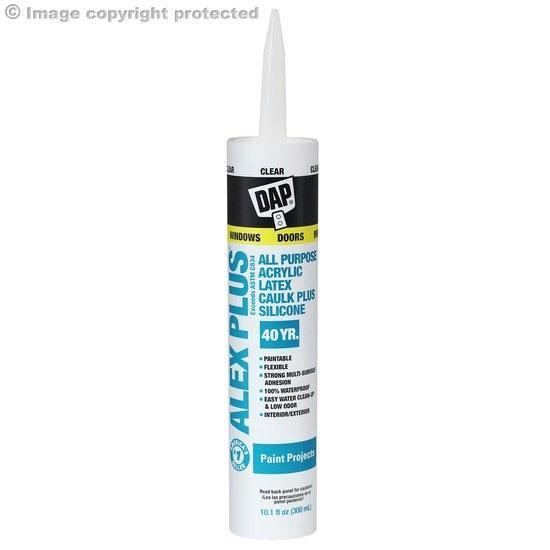 10.1 Oz Dap White Alex Plus All Purpose Acrylic Latex Caulk Plus Silicone